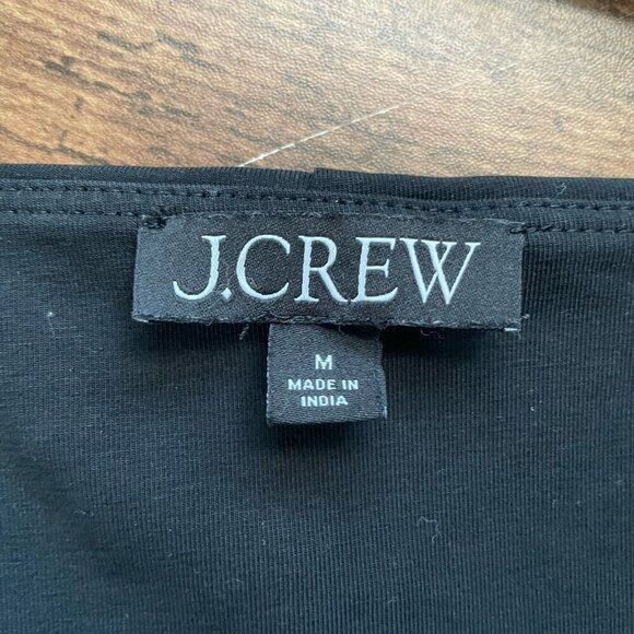 J Crew Womens Top Sz Medium Black Stretch Cotton Ruched V-neck Minimalist Shirt - Picture 9 of 9